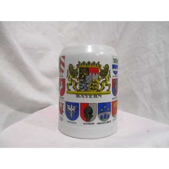 Beer Stein BAYERN Half Liter‎ Mug, EUC Ceramarte Made in Brazil coat of arms - Picture 2 of 6